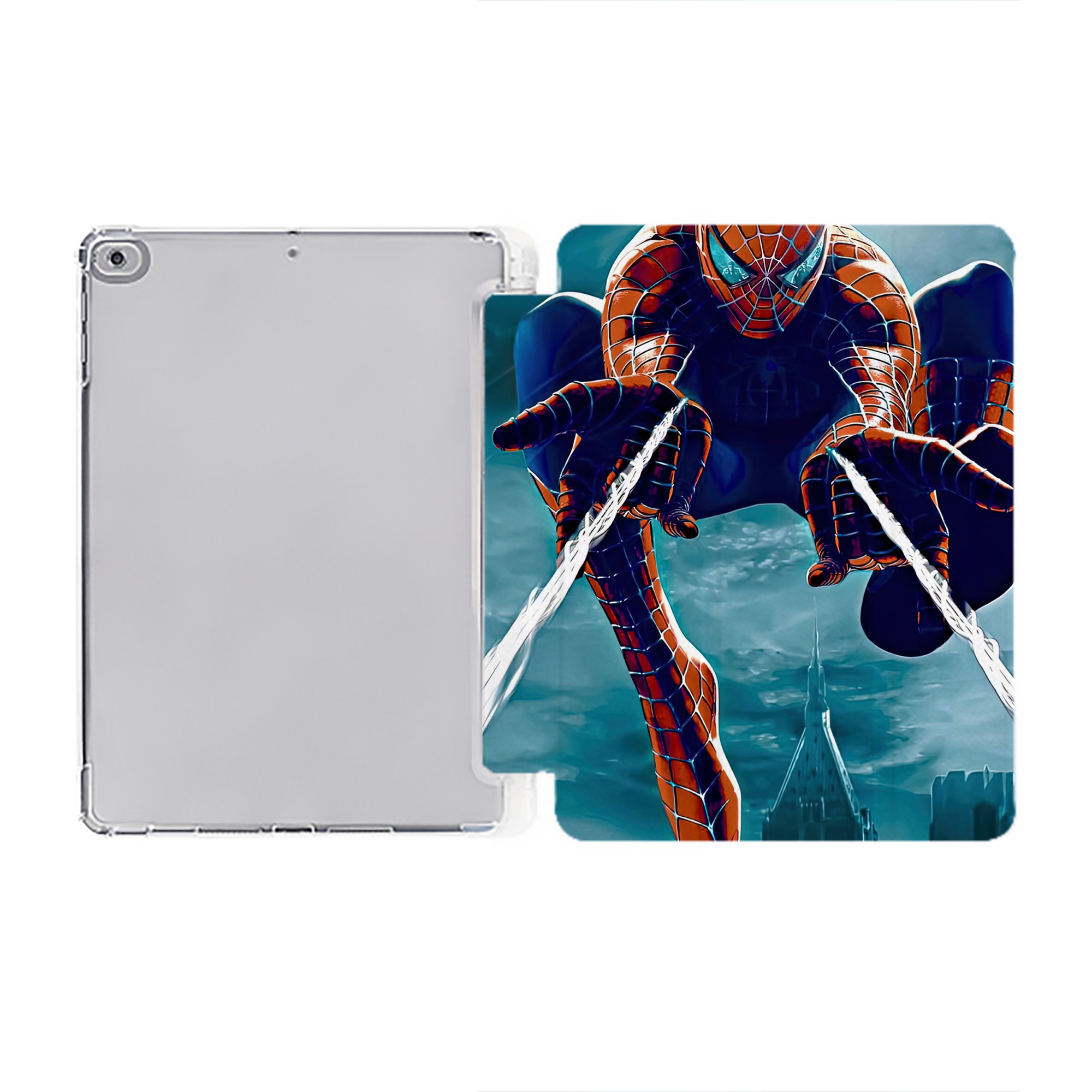 （画像用） Spider Man スパイダーマン IPad ケース ペン収納付き 三つ折りスタンド PUレザー×シリコン 対応機種9.5/10.5/10.9インチ